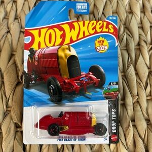 Fiat Beast of Turin Hot Wheels Land Speed Record Car Red Hotwheels Collectible🆕
